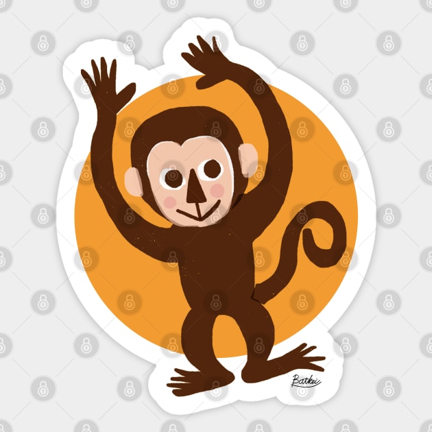 Monkey Sticker by BATKEI